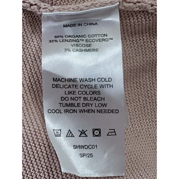 Quince Cotton Cashmere Link Stitch Dolman Sweater Womens L Pink Quiet Luxury - Picture 5 of 6